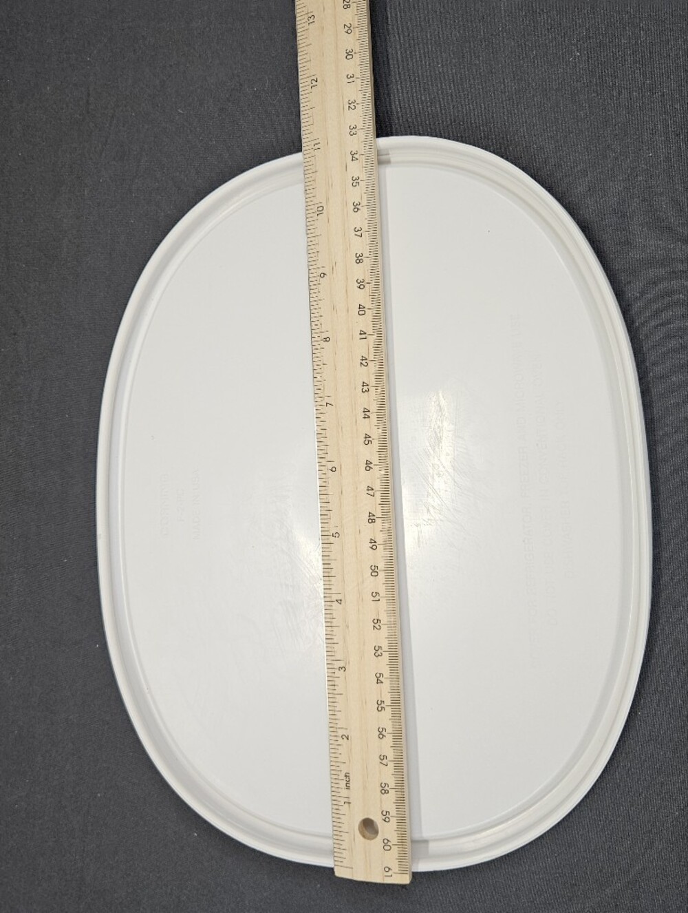 CorningWare Oval White Plastic Lid - Picture 3 of 5